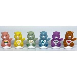 Care Bears Sitting‎ on White Clouds Figures PVC Cake Toppers LOT of 6 TCFC